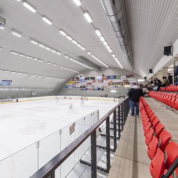 Inside ice rink